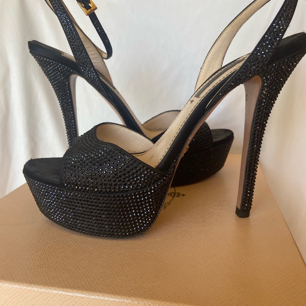 Prada Crystal Embellished Pumps